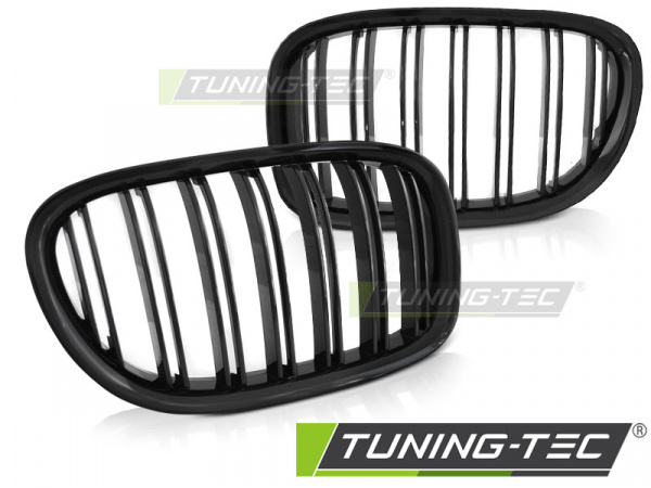 Upgrade Sportgrill Nieren für BMW 7er F01 09-15 Hochglanz schwarz in Doppelsteg Design